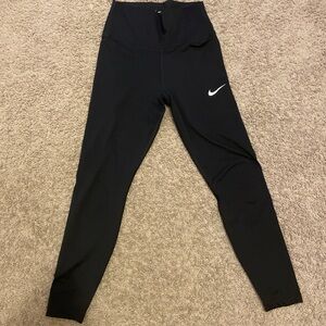 Nike Dri-FIT Black Leggings with White Logo